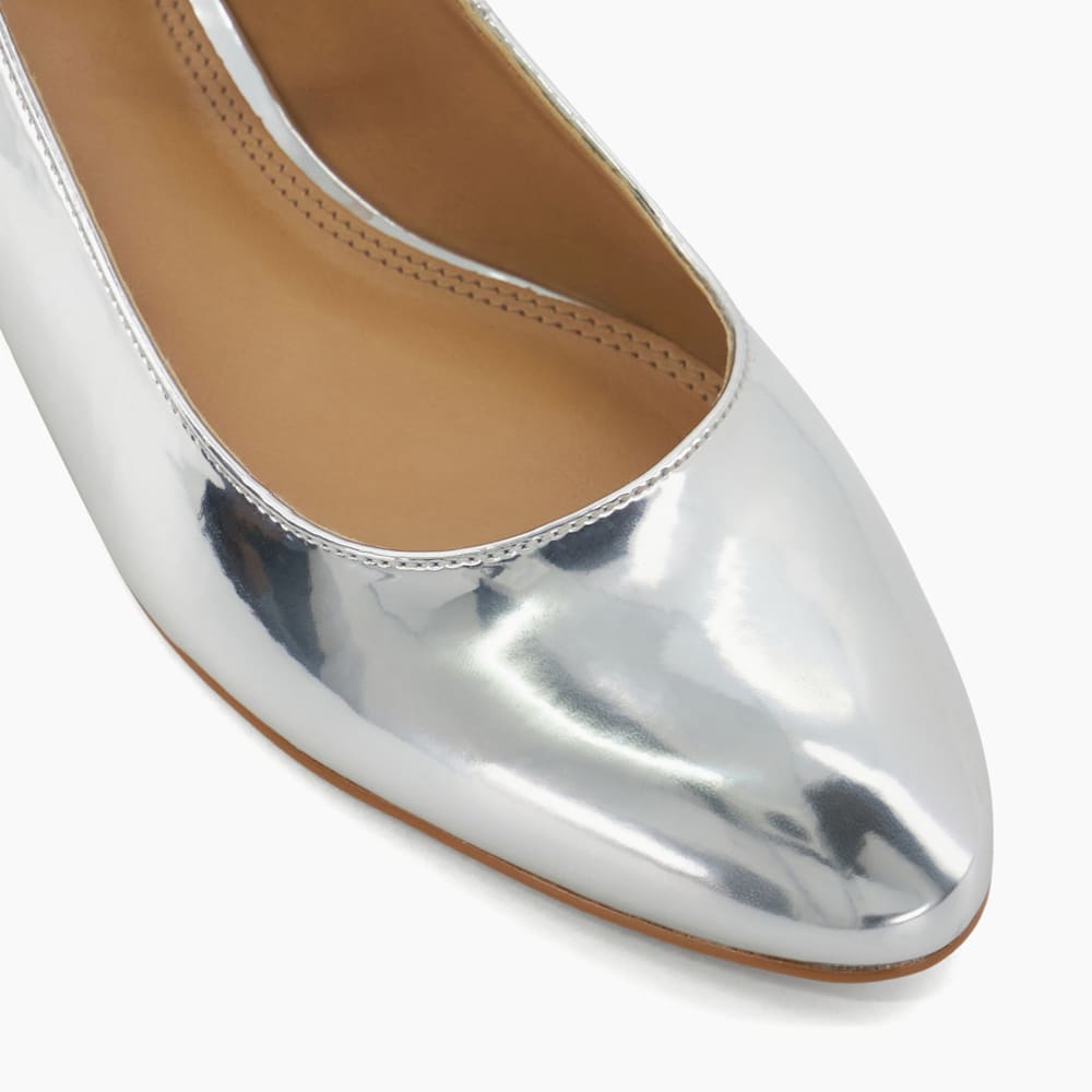 Hipplie Silver Metallic Mary Jane Shoes Dune London