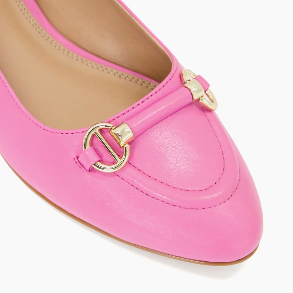 Pink leather pumps top