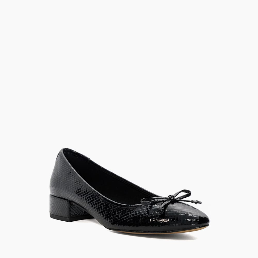 Hollies Black Low Block Heel Ballet Flats Dune London