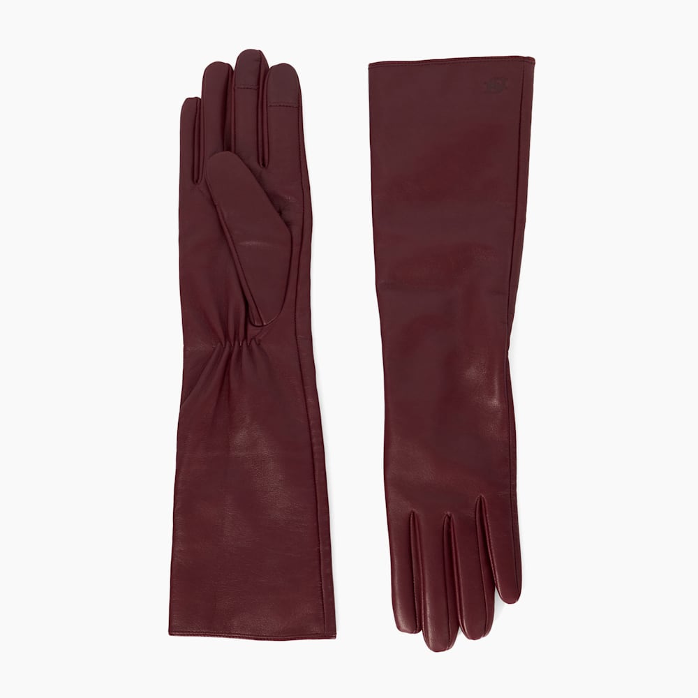 Maroon leather gloves discount