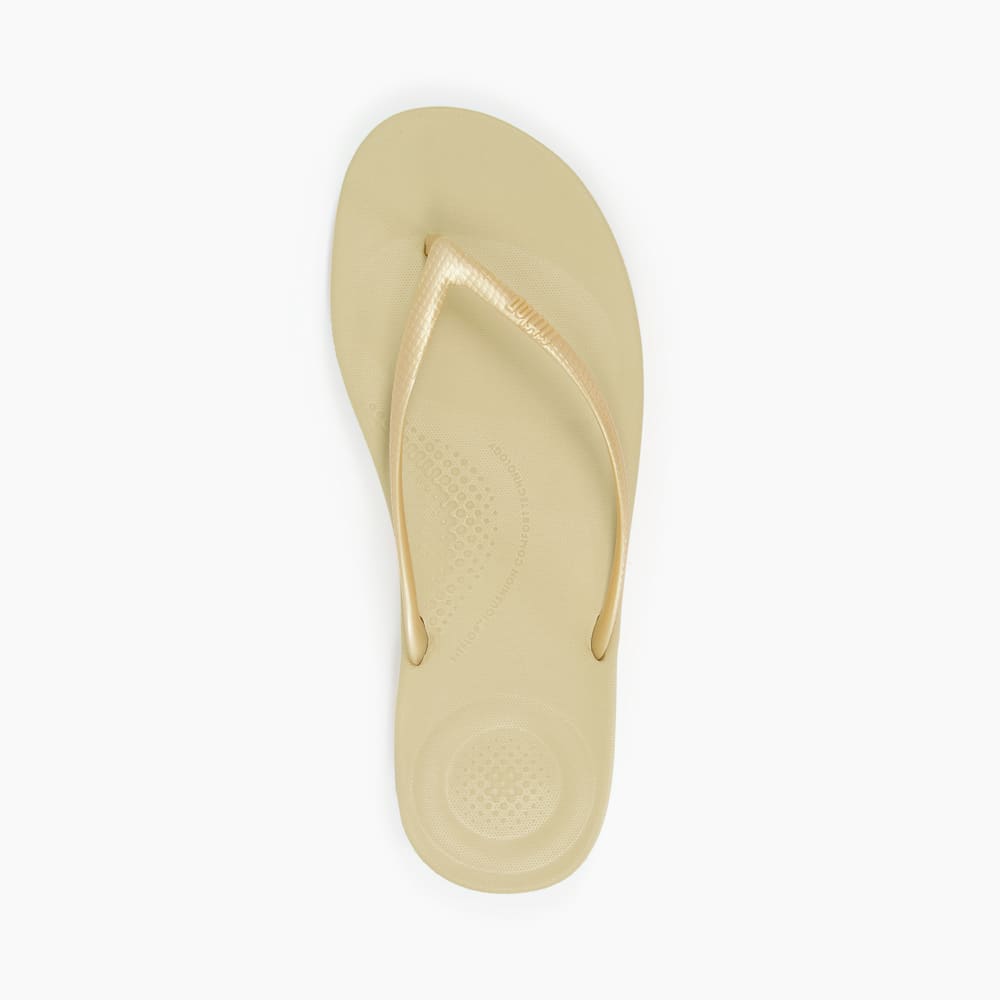 Iqushion Gold Wedge Flip Flop Dune London