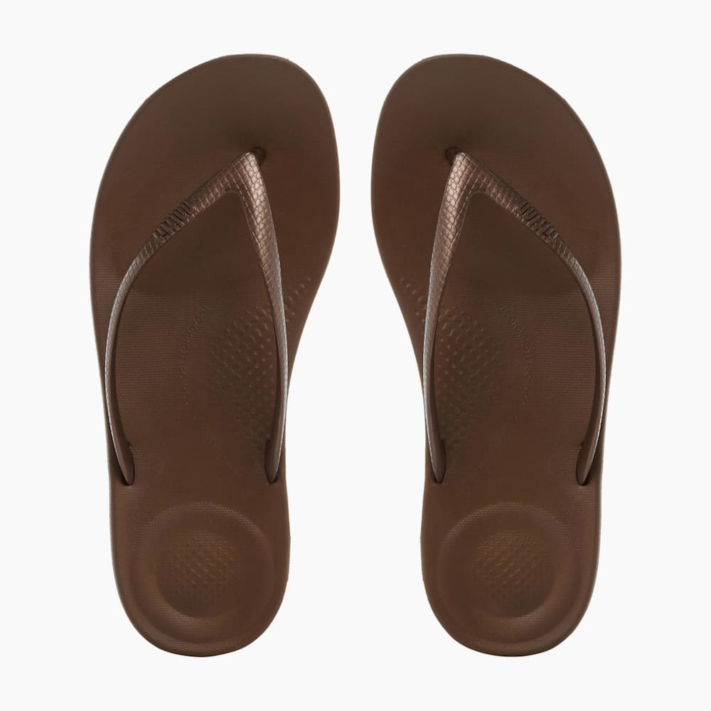 Bronze flip flops 2025