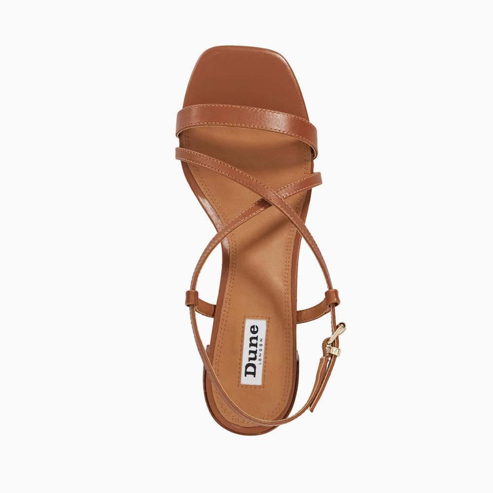Jaskell Tan, Low Block Heel Sandals Dune London
