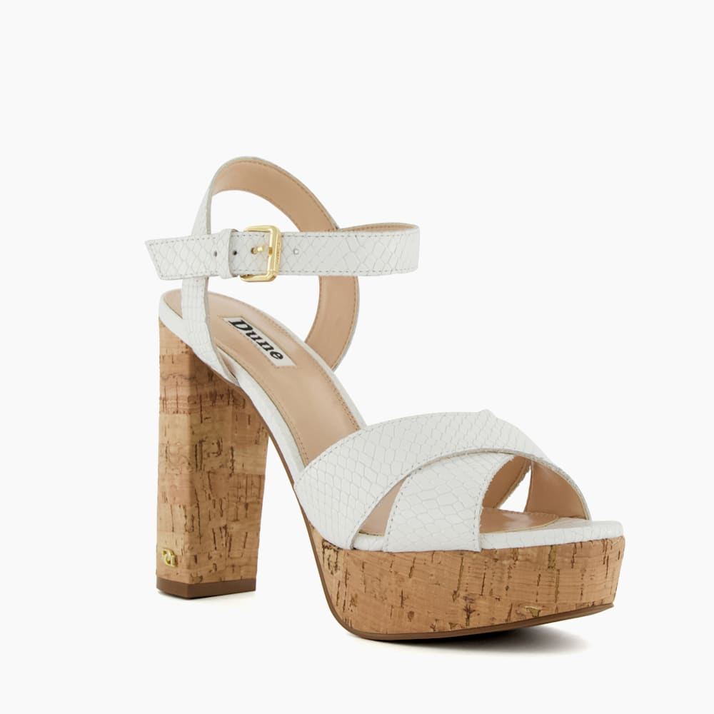 White cork heel sandals cheap