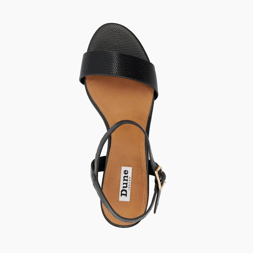 DUNE LONDON Jelly サンダル ブロックヒール Jelly Black, Leather Block Heeled Sandals | Dune London