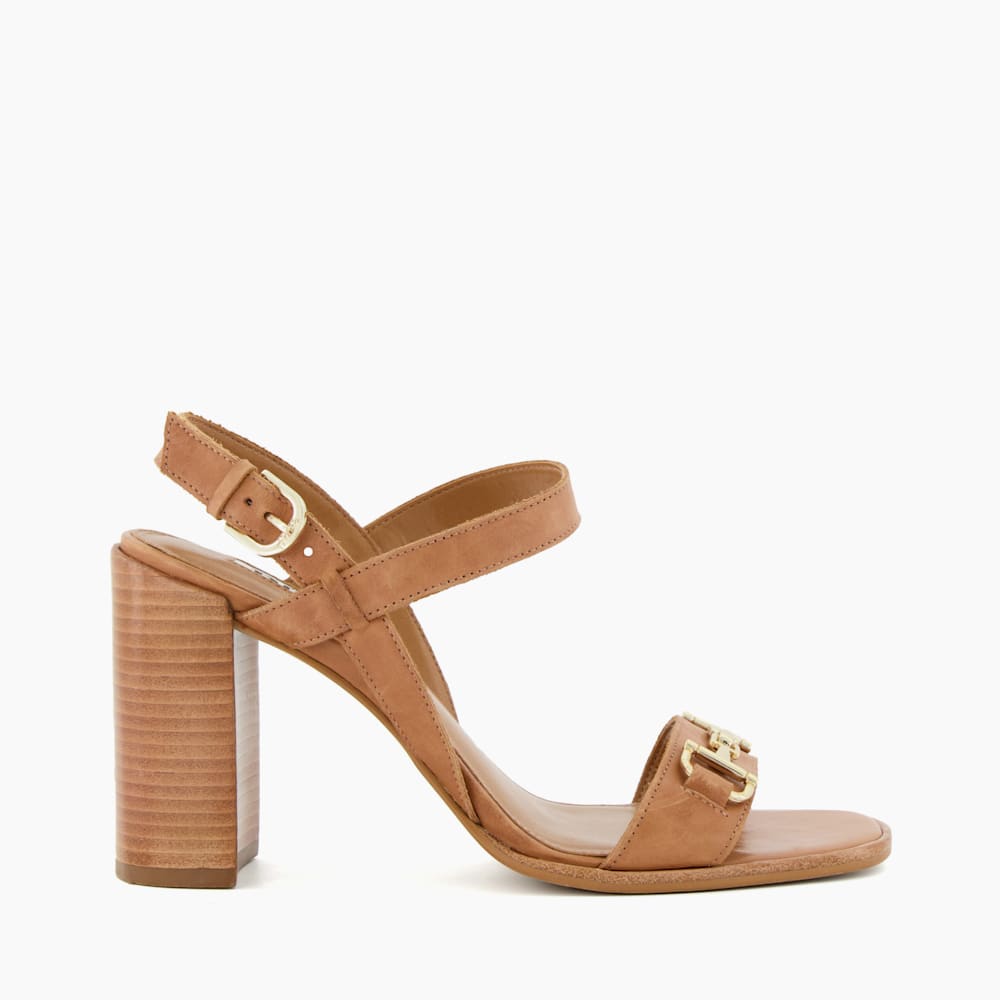 Tan heeled sandals deals
