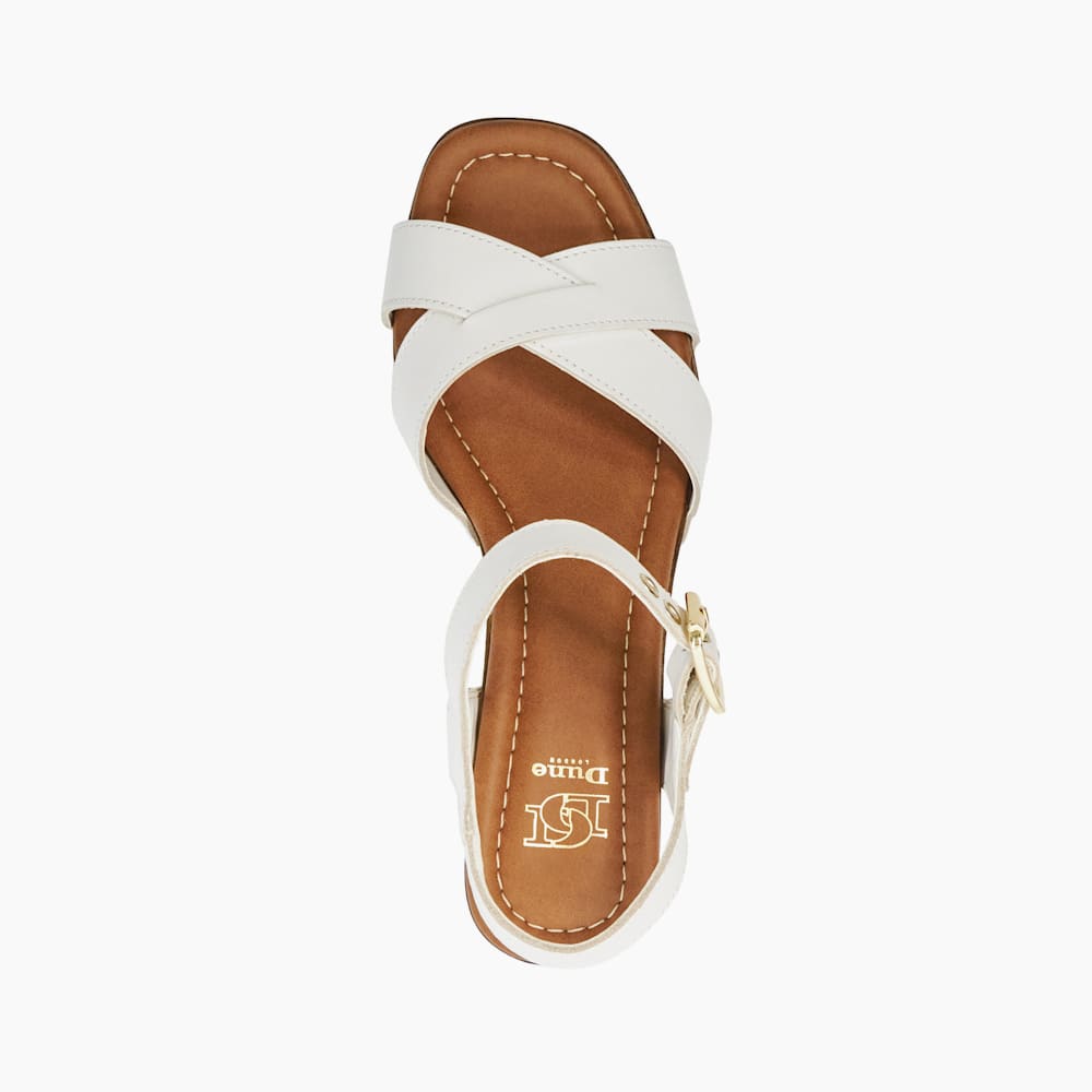 DUNE LONDON Judies サンダル Judies White, Leather Cross Strap Clog Heels | Dune London