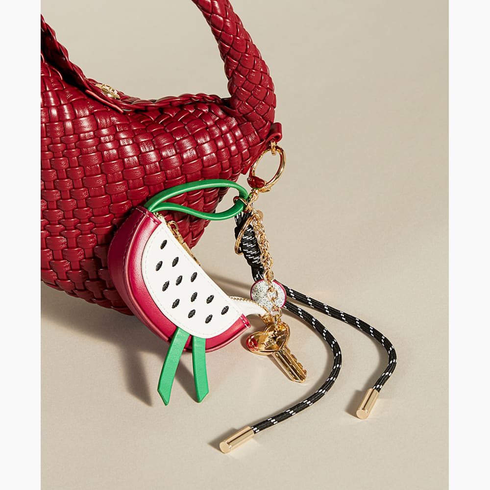 【DUNE LONDON】フルーツバッグチャーム Juice Bag Charm Pink, Colourful Bag Charm | Dune London