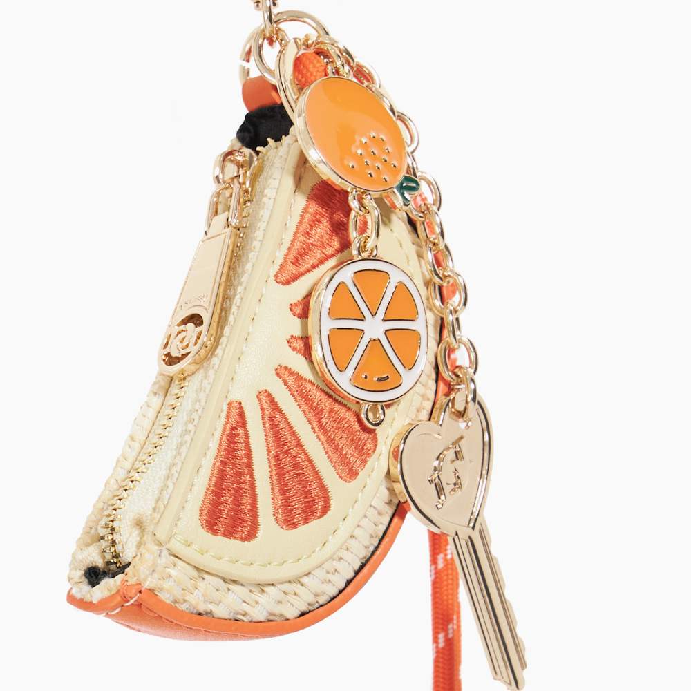 【DUNE LONDON】フルーツバッグチャーム Juice Bag Charm Orange, Colourful Bag Charm | Dune London
