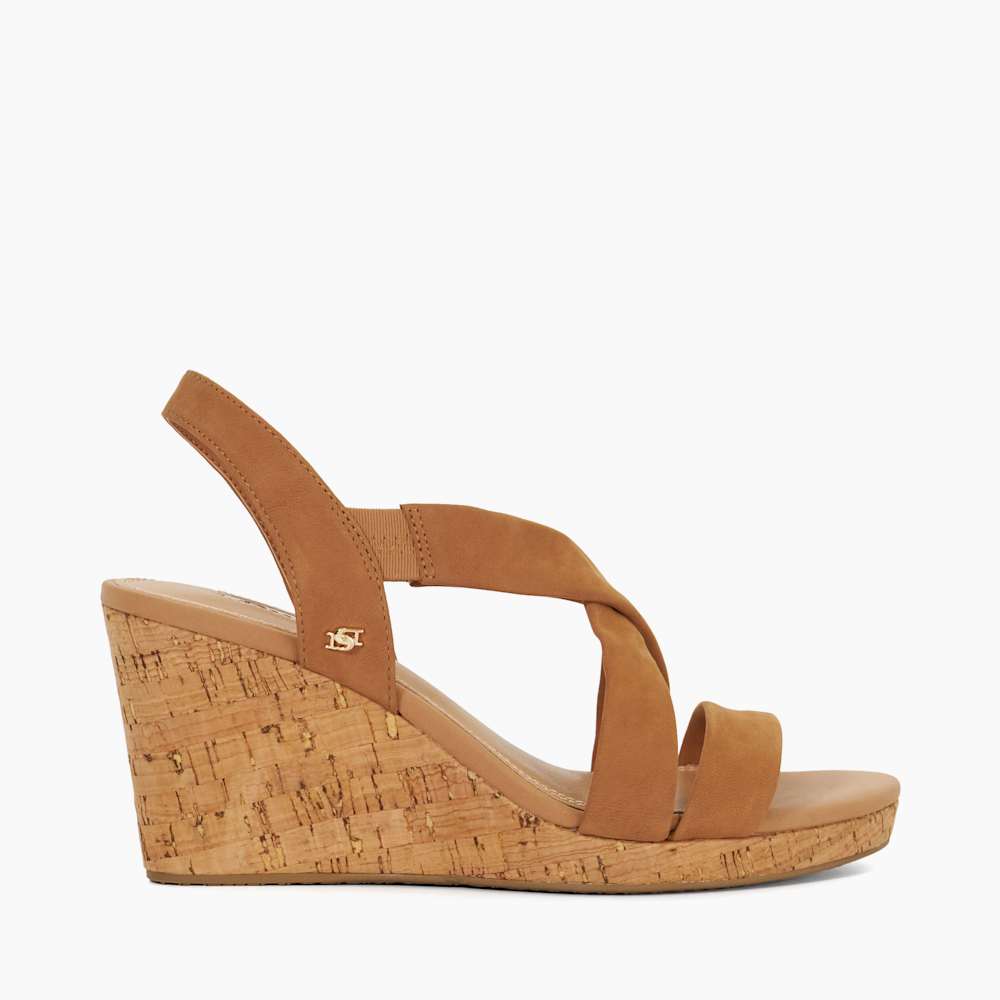 Cork Wedge Suede Wedge Sandals Uk Womens Brown Schuh Valentina
