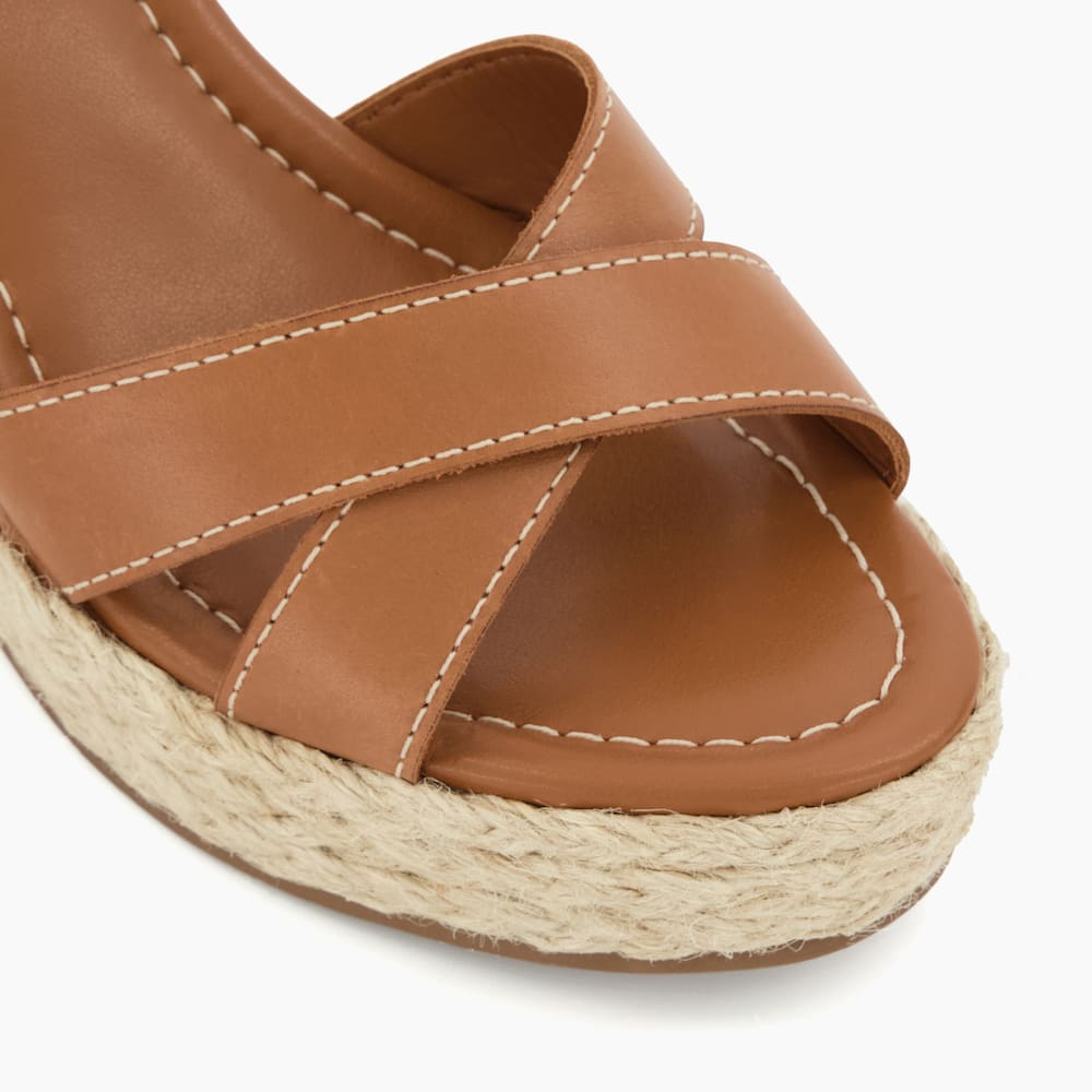 Kind Tan Espadrille Wedge Heel Sandals Dune London