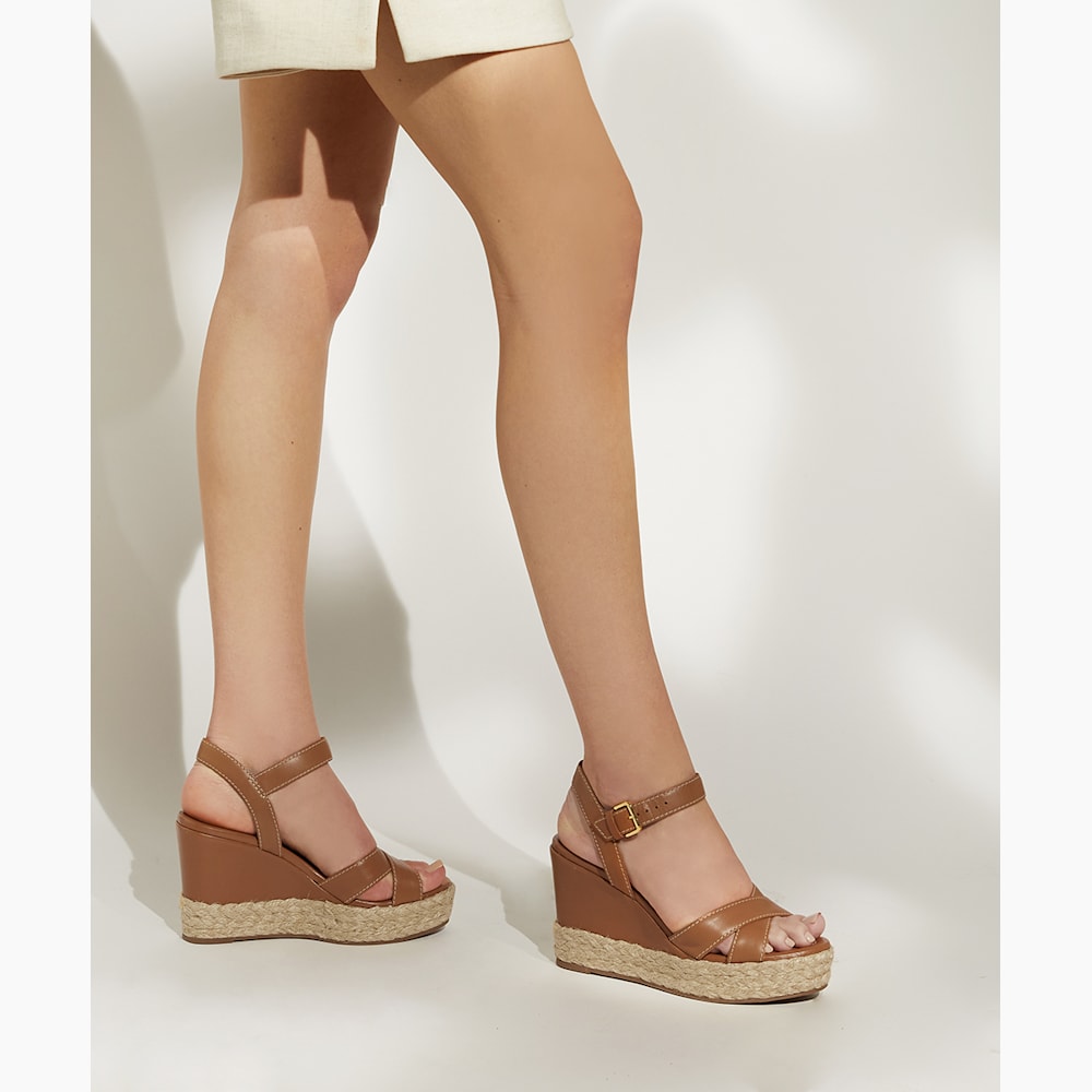 Tan wedge espadrille sandals clearance
