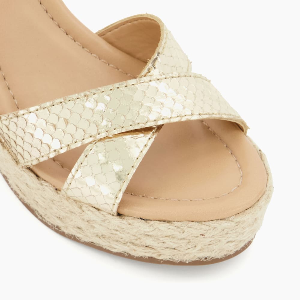 Kind Gold, Espadrille Wedge Heel Sandals | Dune London
