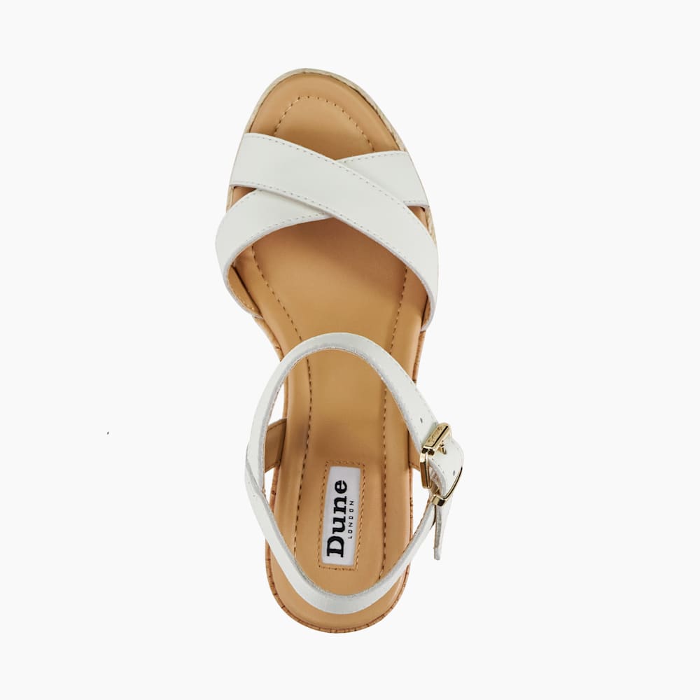 Kindest White, Cork And Woven Wedge Sandals Dune London