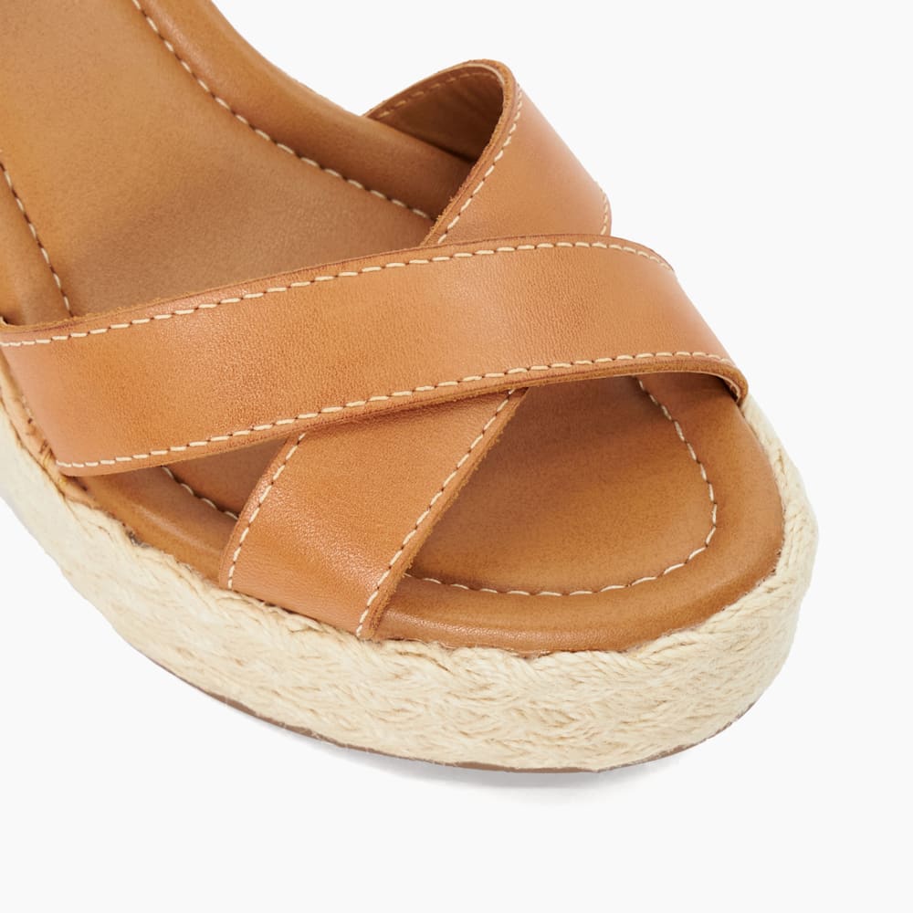 Woven wedge heels top
