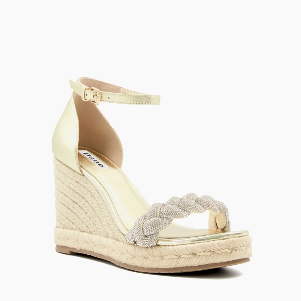 Gold diamante wedges new arrivals