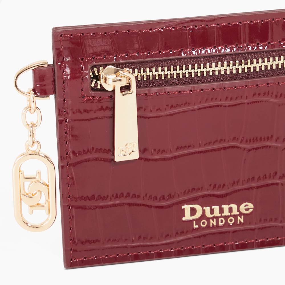 Klub Red, Leather Croc-Effect Purse Dune London