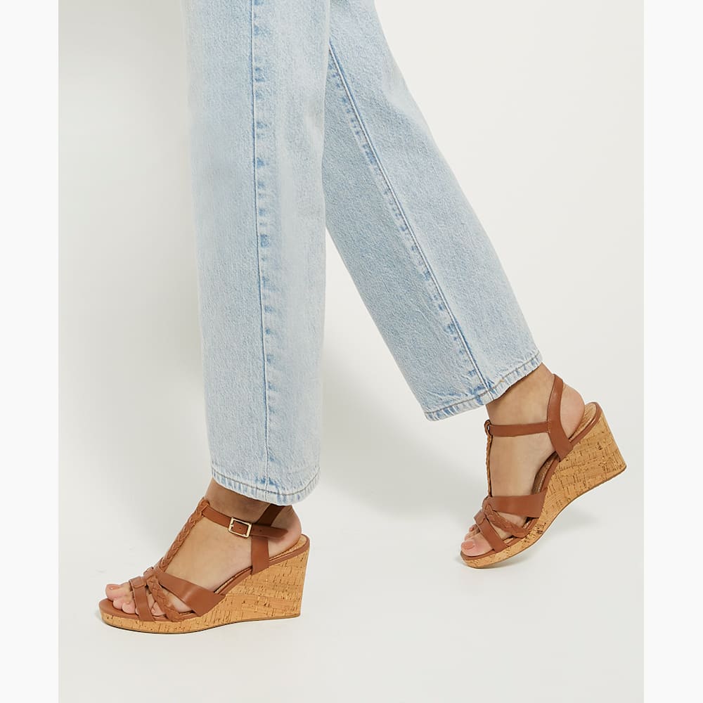 Tan cork wedges sales