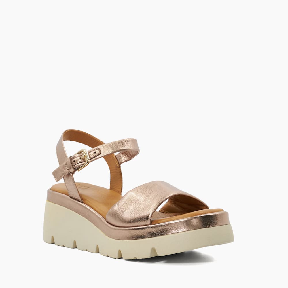 Rose gold metallic platform sandals hotsell