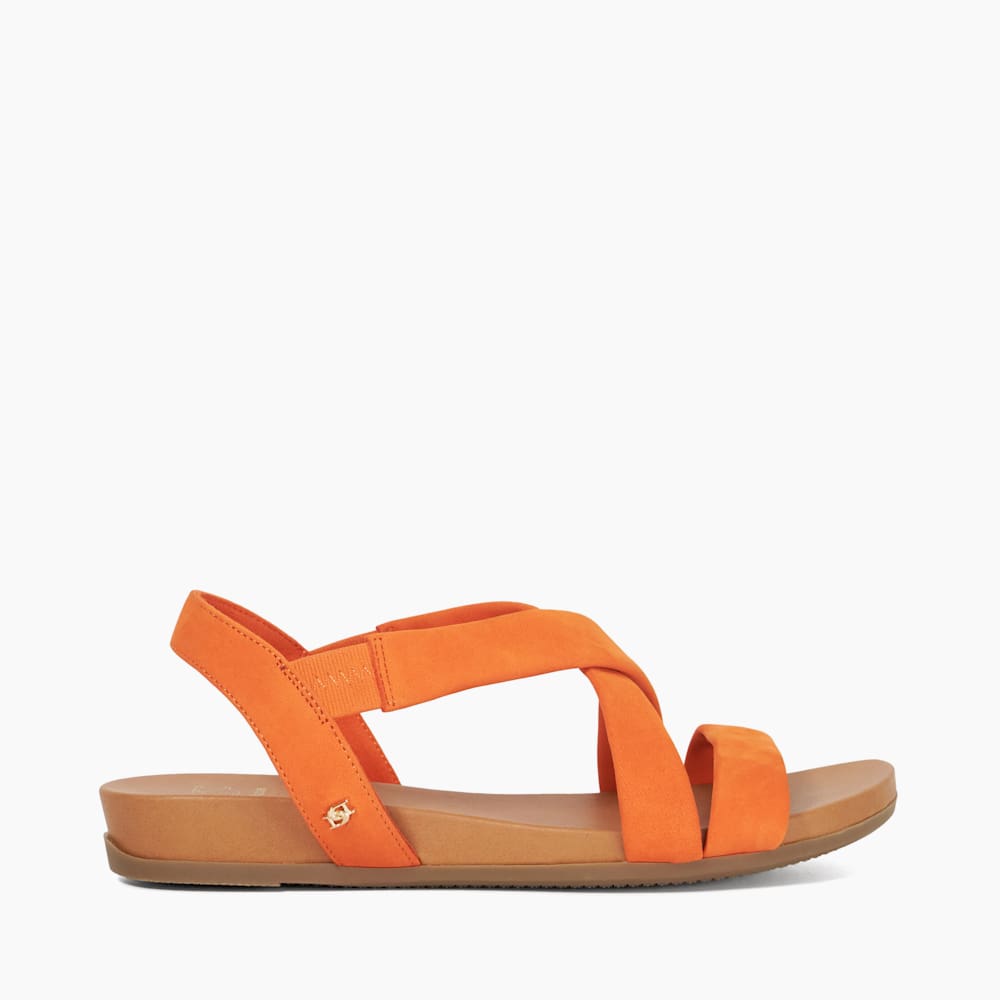 Landies Orange, Flat Sandals | Dune London