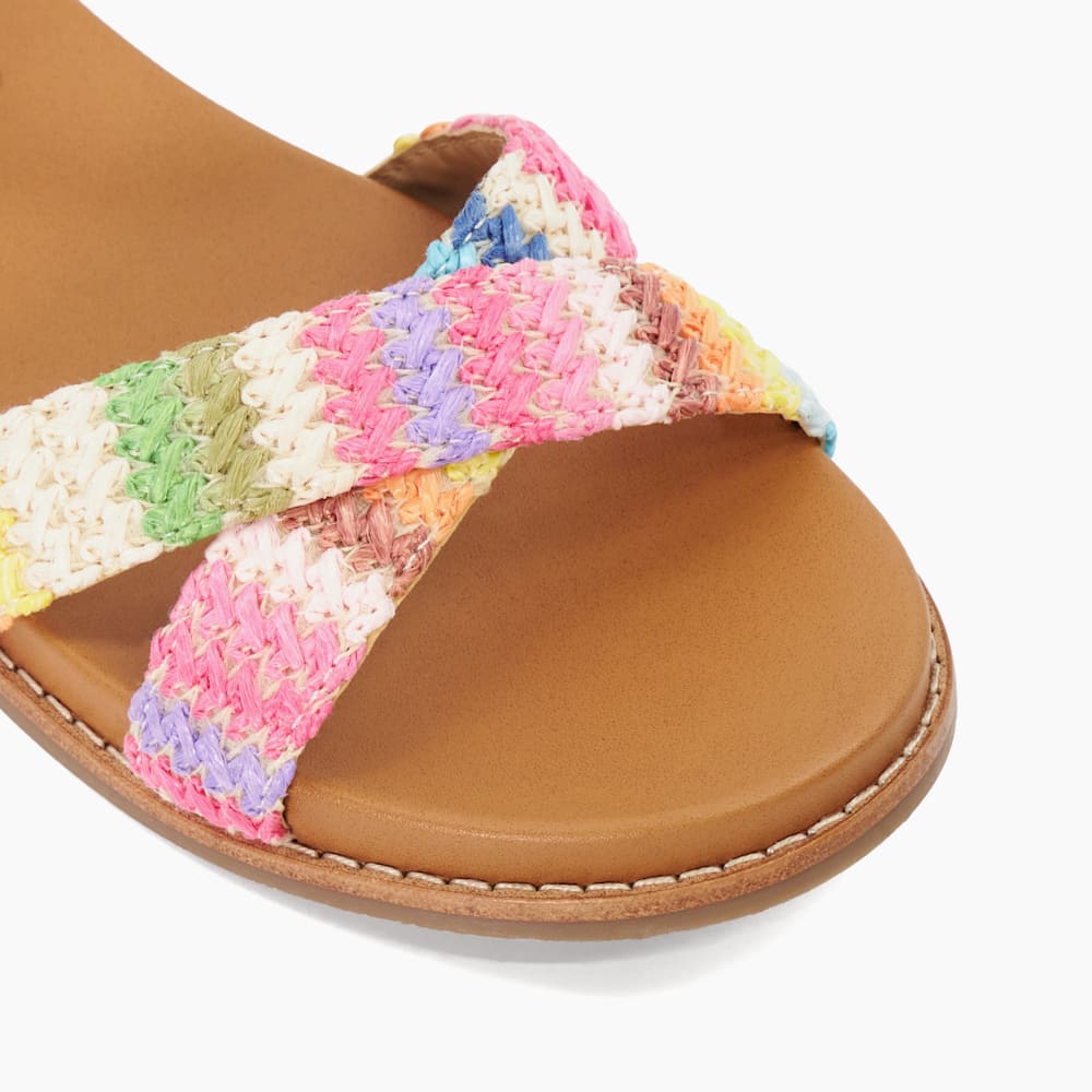 Lassey Multi Rainbow Flat Sandals Dune London