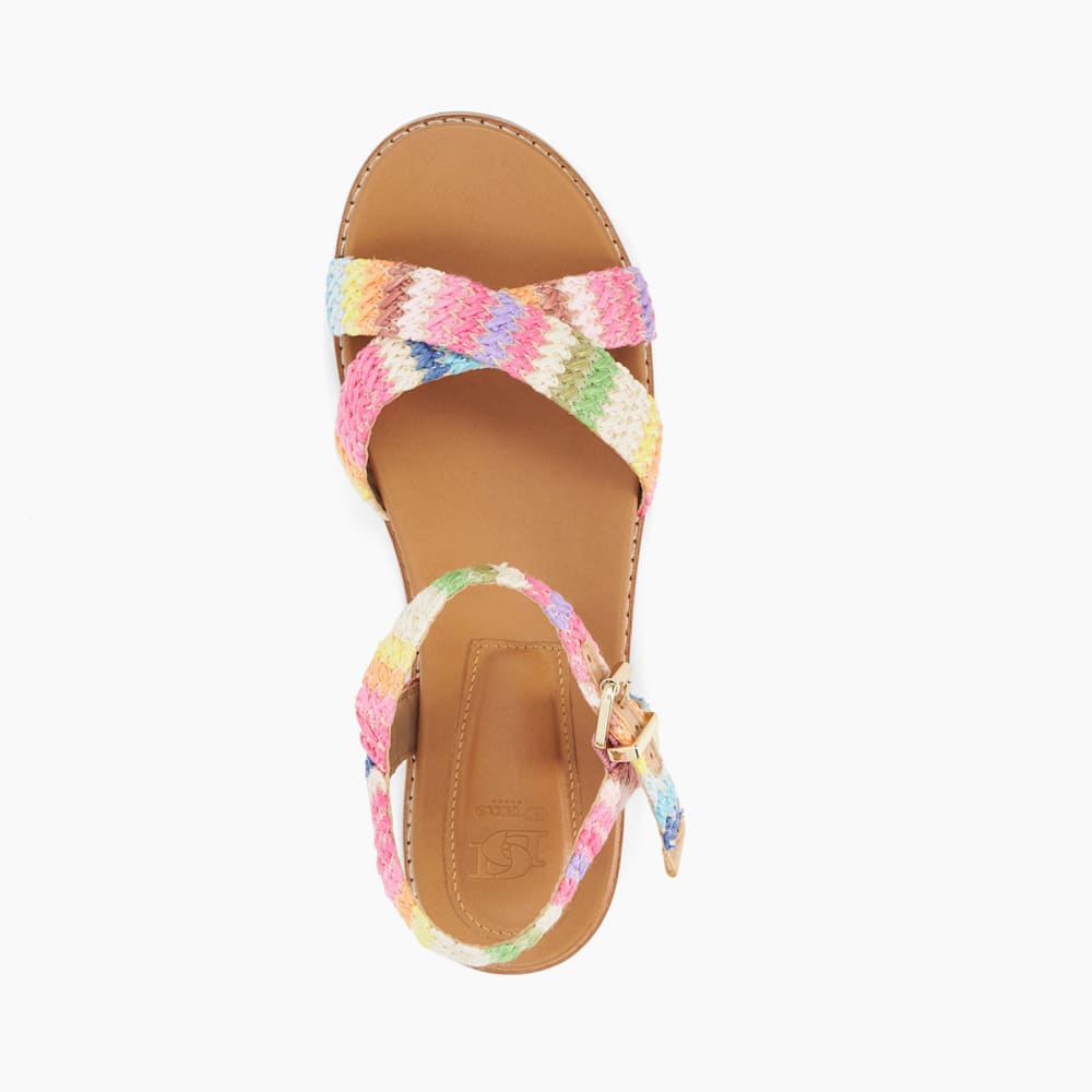Lassey Multi Rainbow Flat Sandals Dune London
