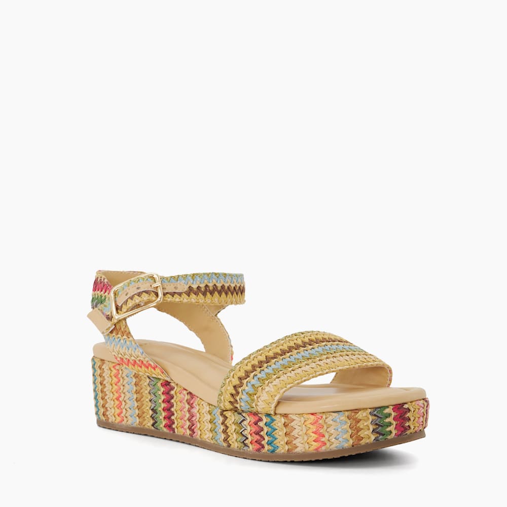 Lazer Multi Rainbow Flatform Sandals Dune London