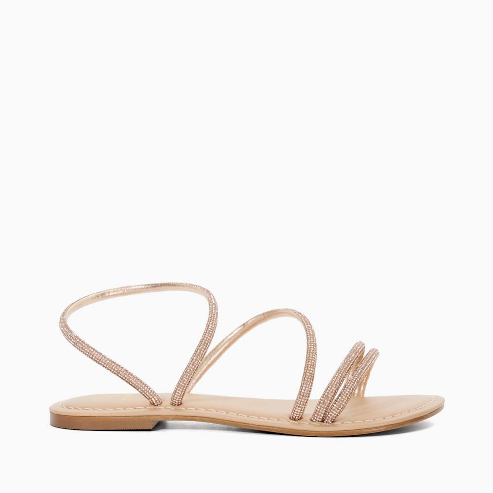 Lessia Ecru Diamante Embellished Flat Sandals Dune London