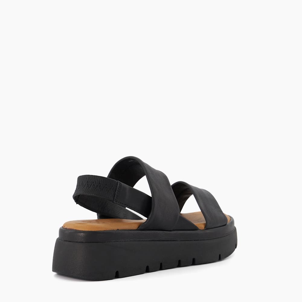 Location Black Padded Flatform Sandals Dune London