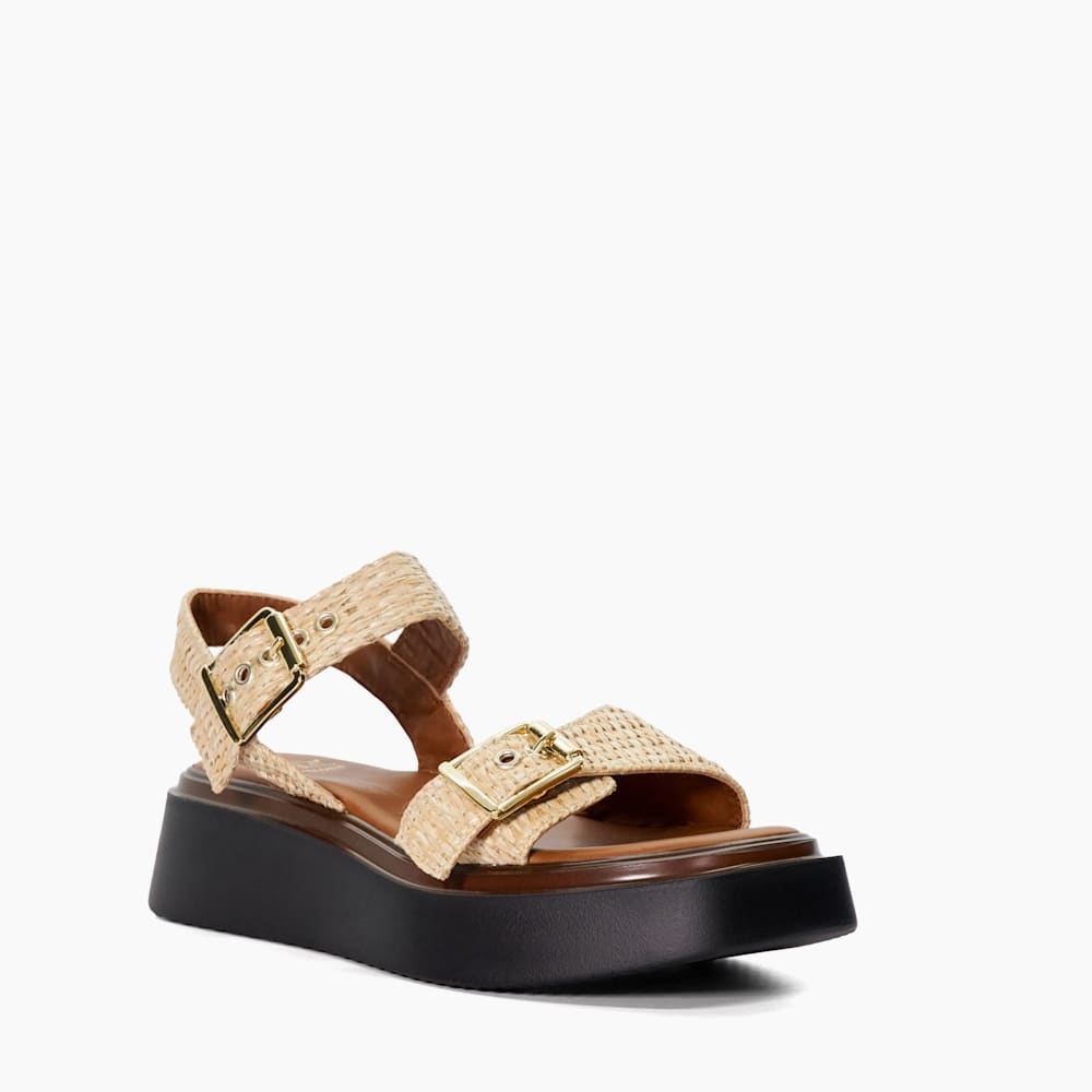 Loells Natural, Casual Flatform Sandals | Dune London