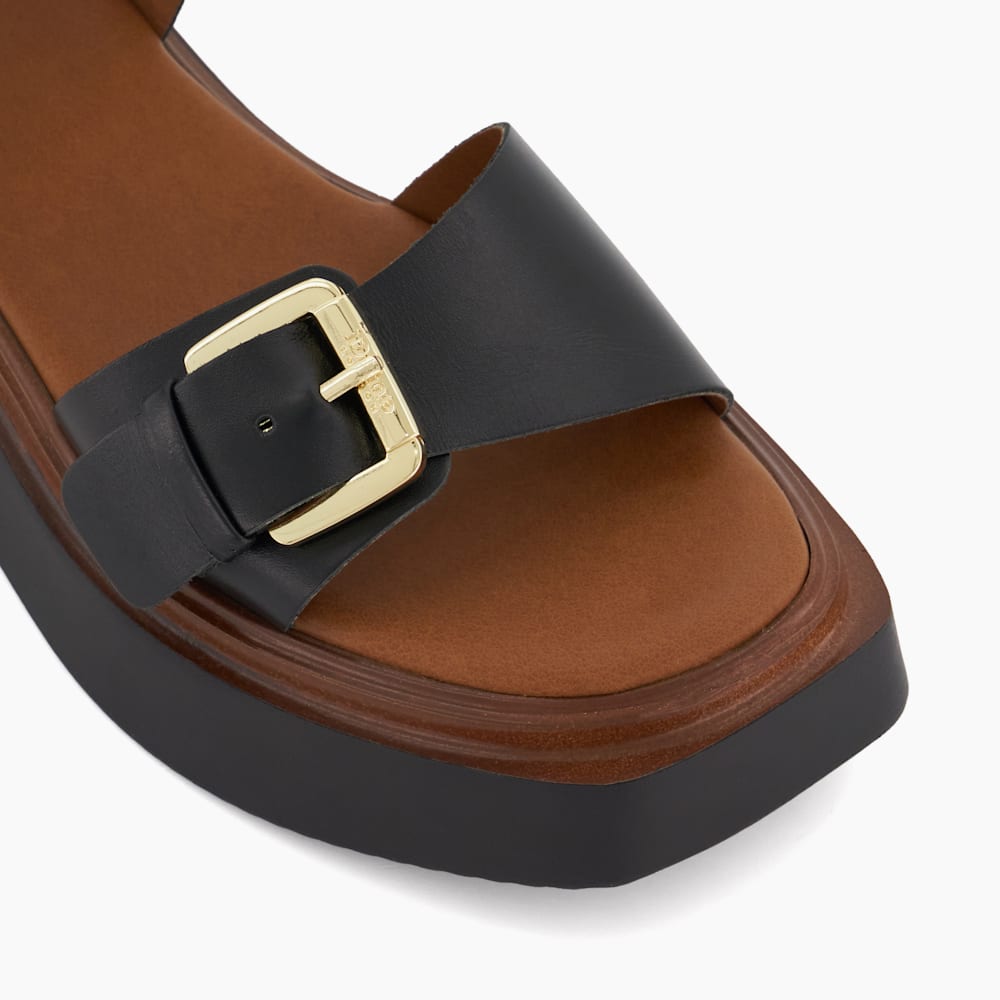 Loells Black, Casual Flatform Sandals | Dune London