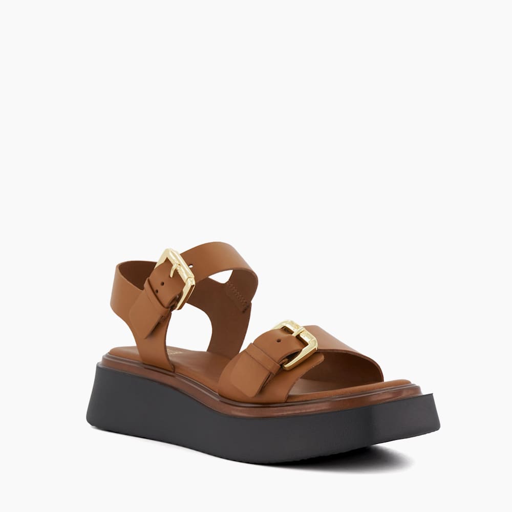 Tan leather flatforms clearance