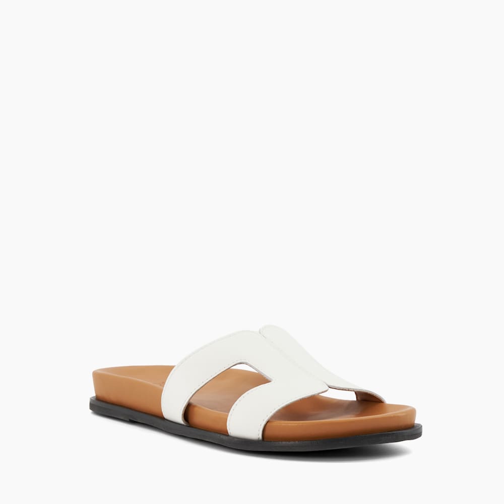 Loupa White, Topstitch-Detail Comfort-Footbed Slider Sandals