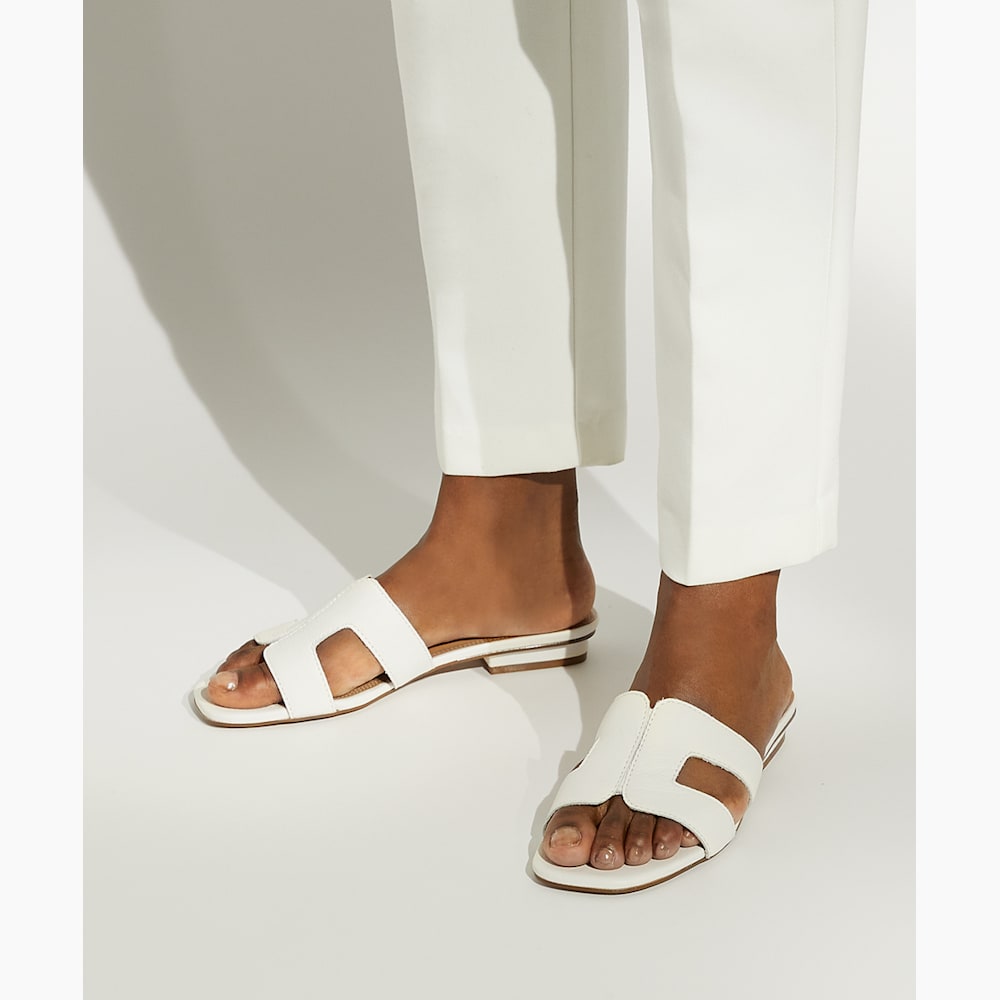 Loupe White Smart Slider Sandals Dune London