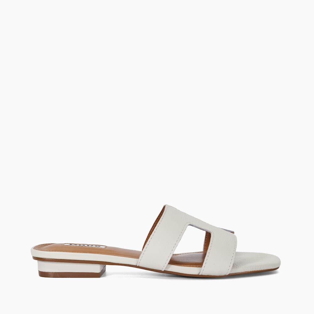 Loupe White, Smart Slider Sandals | Dune London