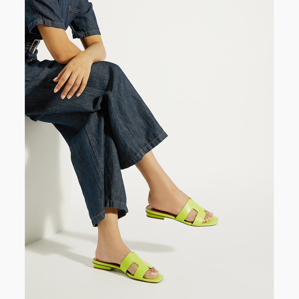 Lime green flat sandals hotsell
