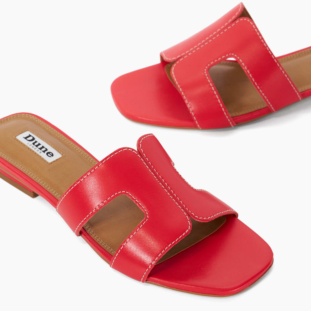 【DUNE LONDON】Loupe スマートスライダーサンダル Loupe Tan, Smart Slider Sandals | Dune London