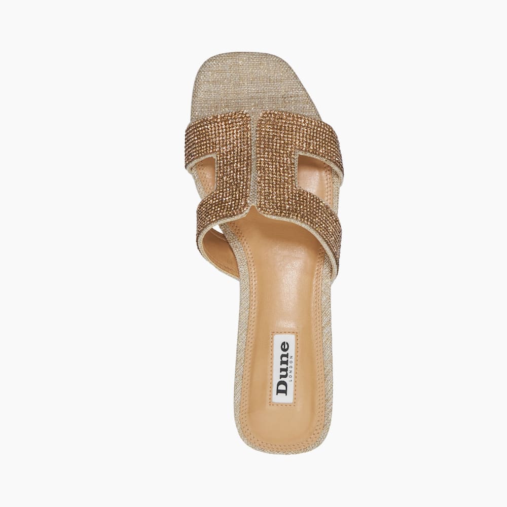 Loupe Gold, Smart Slider Sandals | Dune London