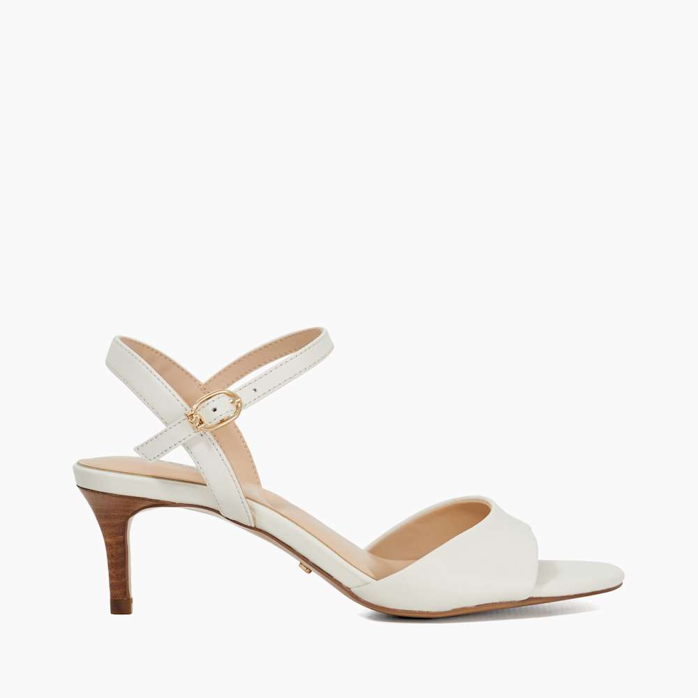 Ankle Strap Dune Open Toe Shoes Leather Ankle Strap Block Heel Sandals