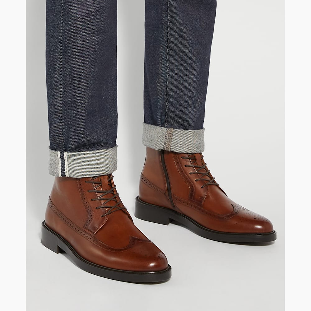 Tan brogue boots store