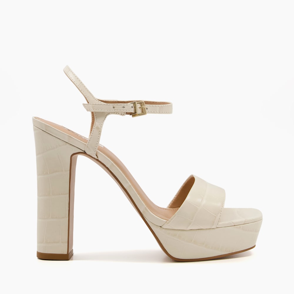 Matche Ecru, Strappy Platform Heel Sandals | Dune London Matche Ecru, Strappy Platform Heel Sandals | Dune London