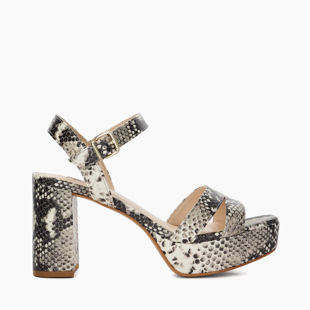 Molten Natural Leather Mid Platform Sandals Dune London