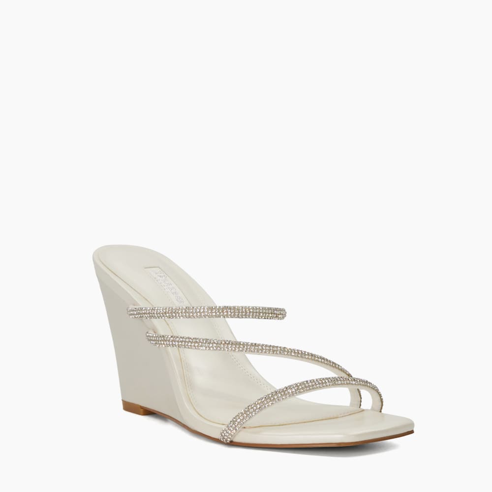 Moonbeam Ivory Diamante Embellished Wedding Wedge Heels Dune London