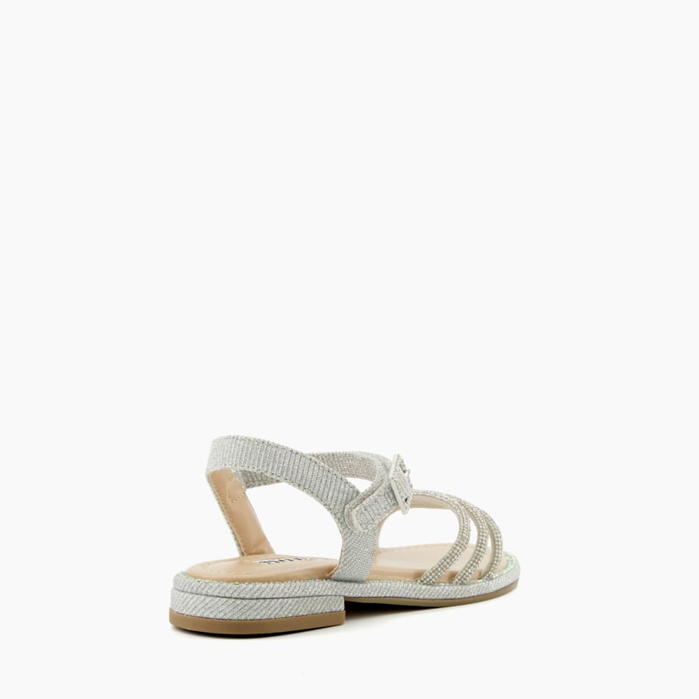 Novaliie Silver Diamante Flat Sandals Dune London