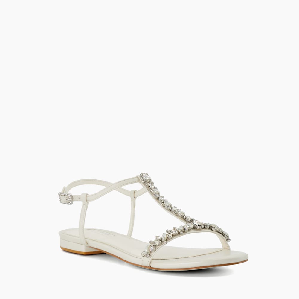 Ivory flat sandals for wedding 2025