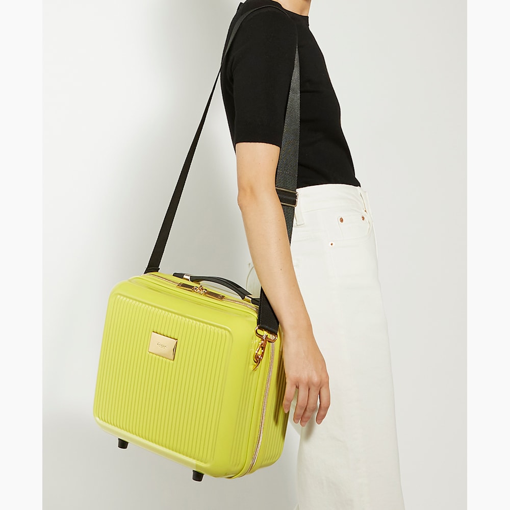 Olive Vanity Lime Small Hard Shell Travel Bag Dune London