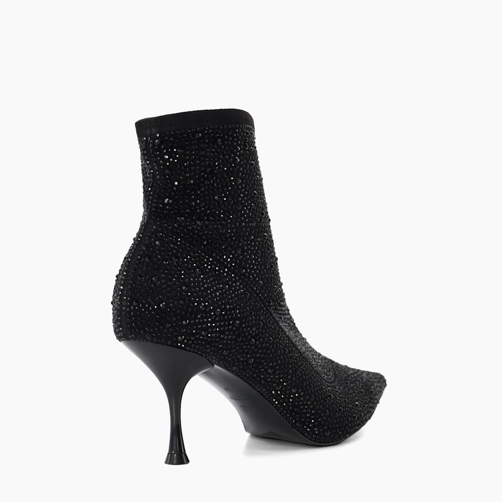 Onslowe Black Diamante Heeled Ankle Boots Dune London