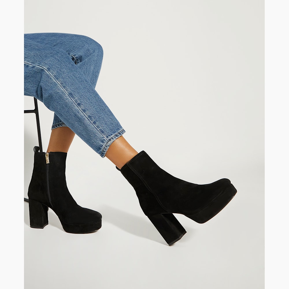 Suede platform booties sale