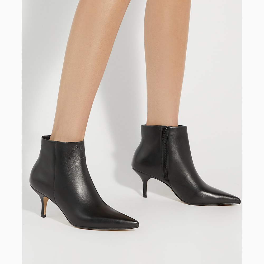 Orlana Black Pointed Toe Stiletto Heel Ankle Boots Dune London
