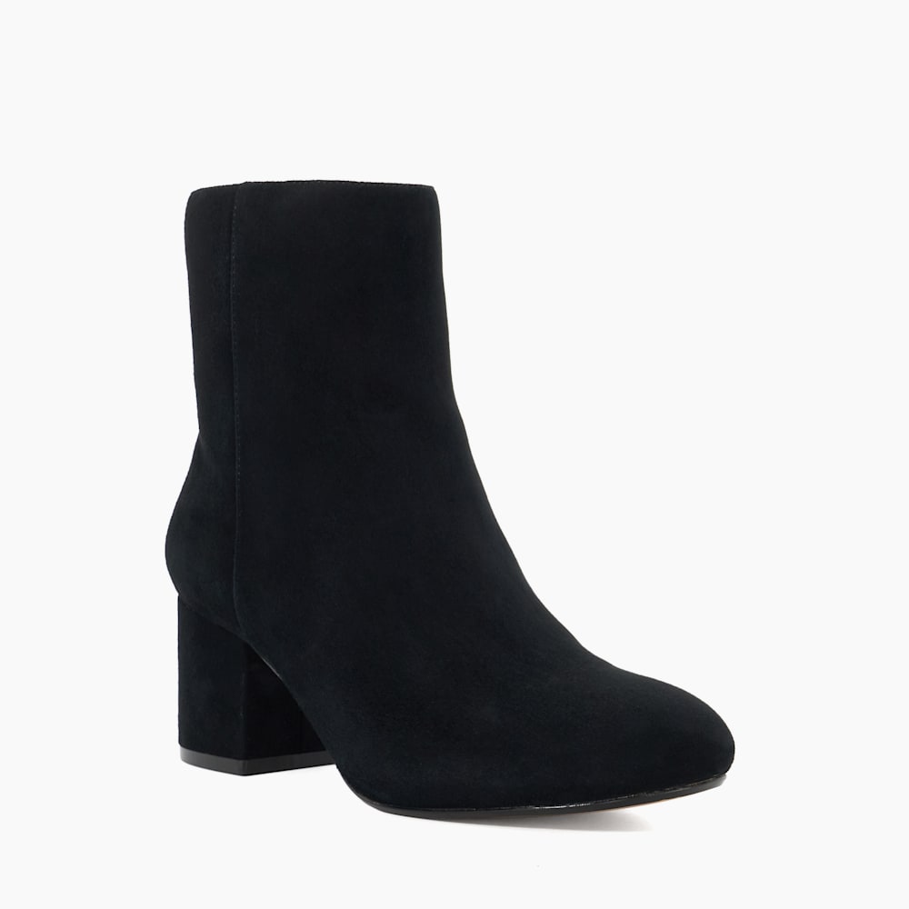 Ottack Black, Side Zip Block Heel Ankle Boots Dune London